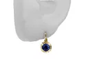 Earrings Vintage style Sapphire 14K Yellow gold vec027y